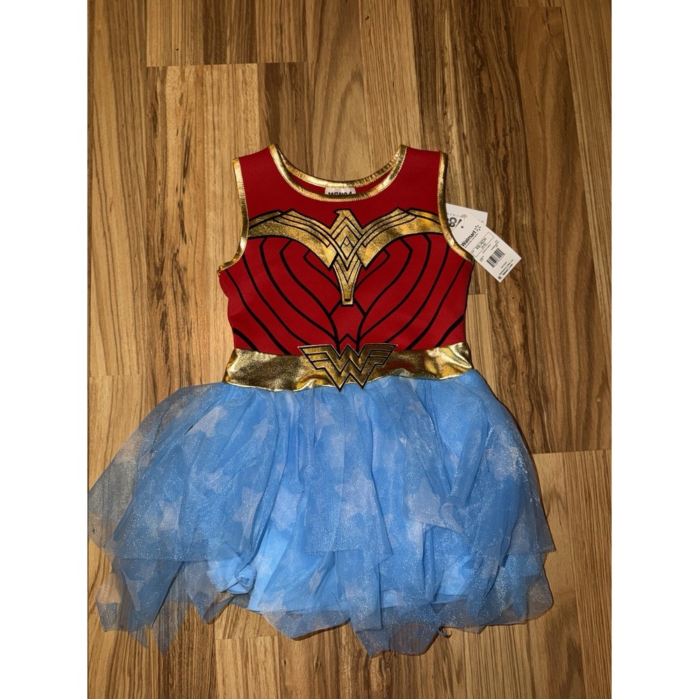 NEW Wonder Woman 1984 Girls Dress Costume Blue Red Size 4/5 XS Halloween